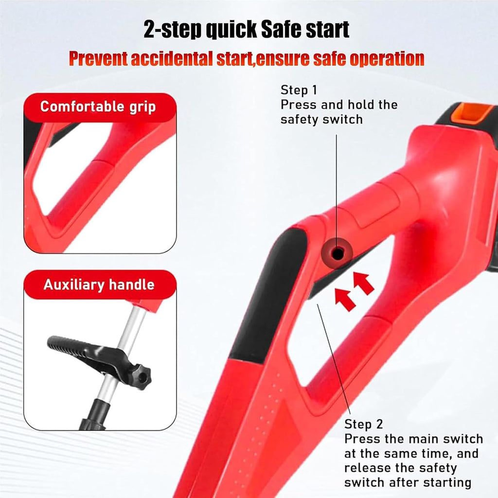 Lightweight Cordless Electric Snow Shovel with Directional Plate, Battery Powered 33000r/min Snow Blower Thrower & Adjustable Front Handle, for Driveway Deck Red