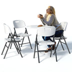 10 Pack White Folding Chairs for School Events Wedding Party Picnic