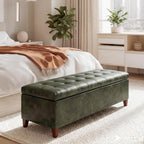Joveco 51 Inch Storage Bench,Leather Tufted Storage Ottoman with Legs