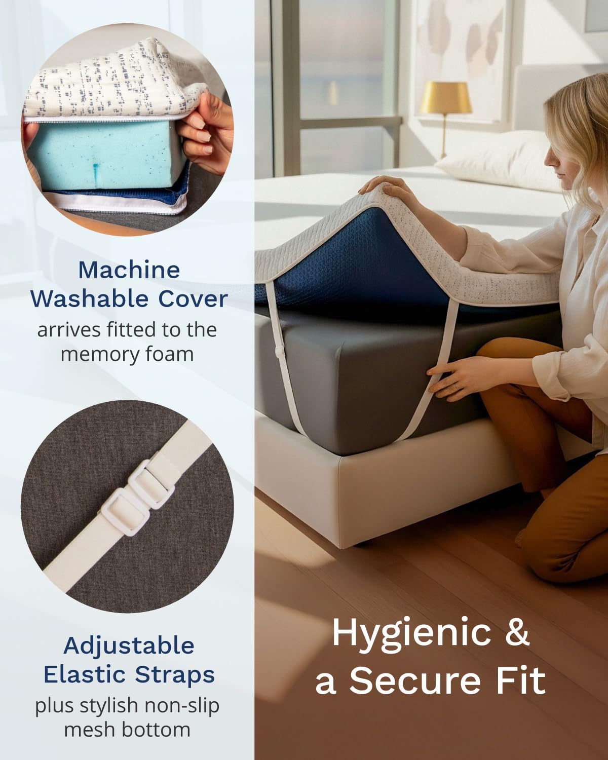 Viscosoft 3 Inch Memory Foam Mattress Topper Queen - Pain & Pressure Relief