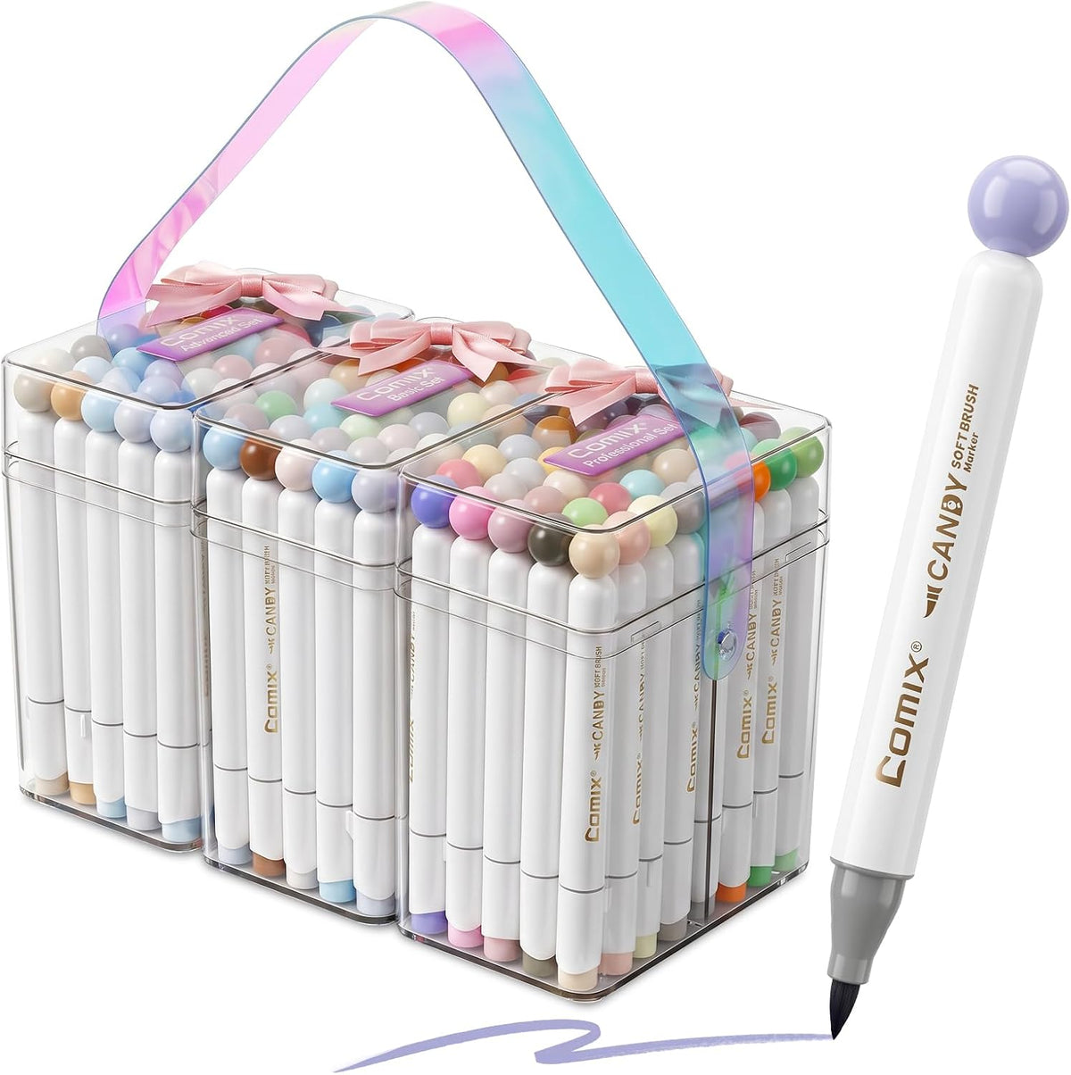 Comix Alcohol Markers Brush Tip, Art Markers 120 Professional Colors
