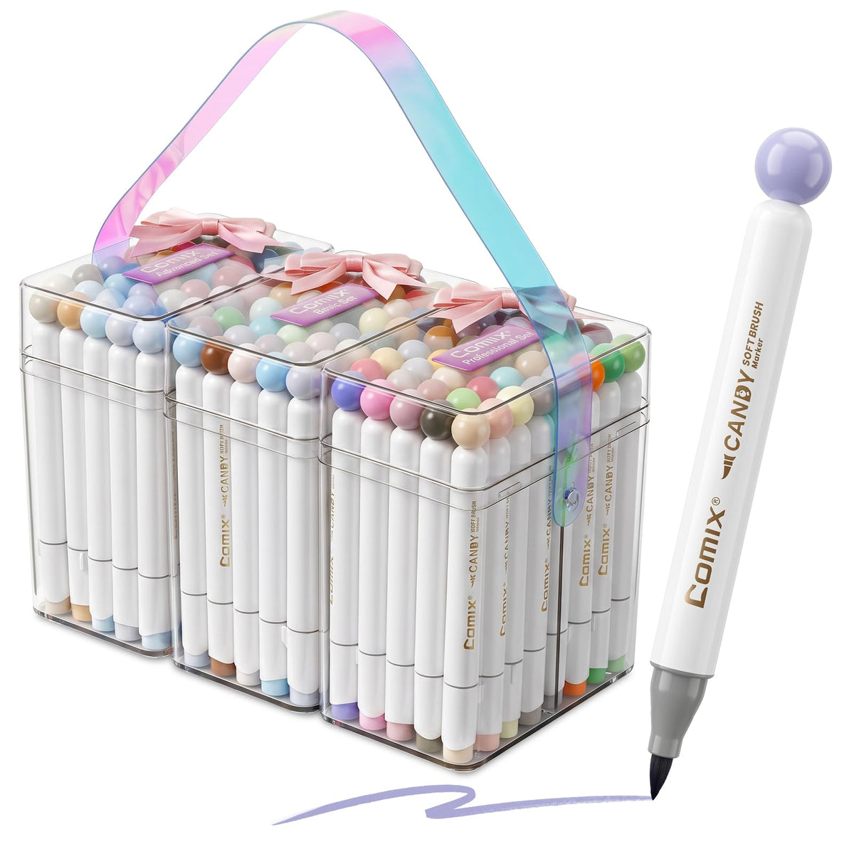 Comix Alcohol Markers Brush Tip, Art Markers 120 Professional Colors