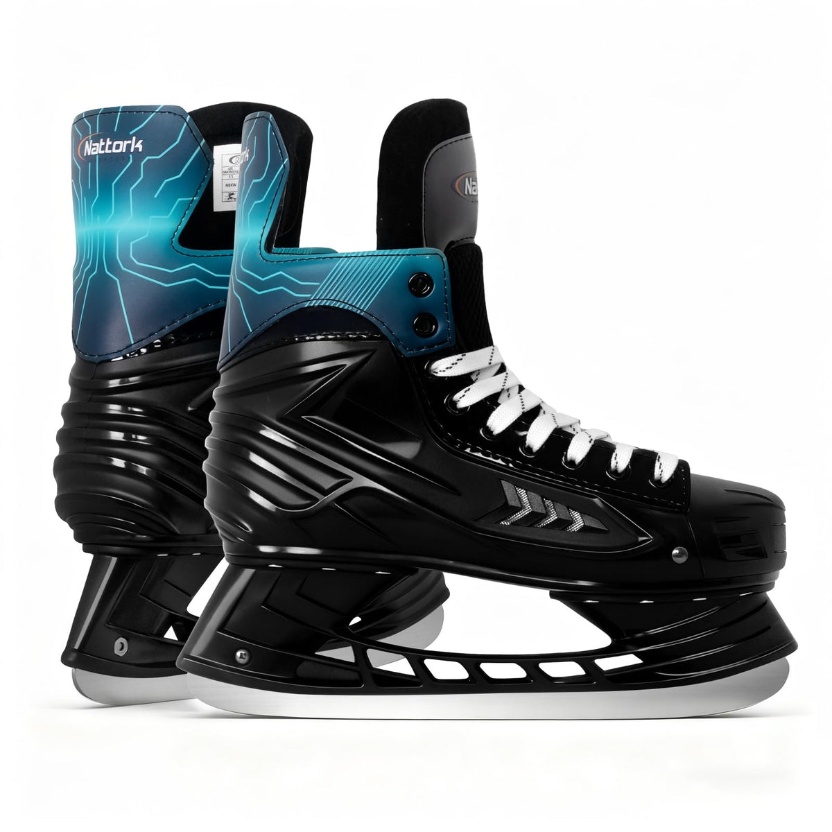 Nattork Ice Hockey Skates for Men, Women, Youth Stainless Steel Blades Lightweight & Durable for Superior Ankle Support and Agile Skating with Coolmax Fabric