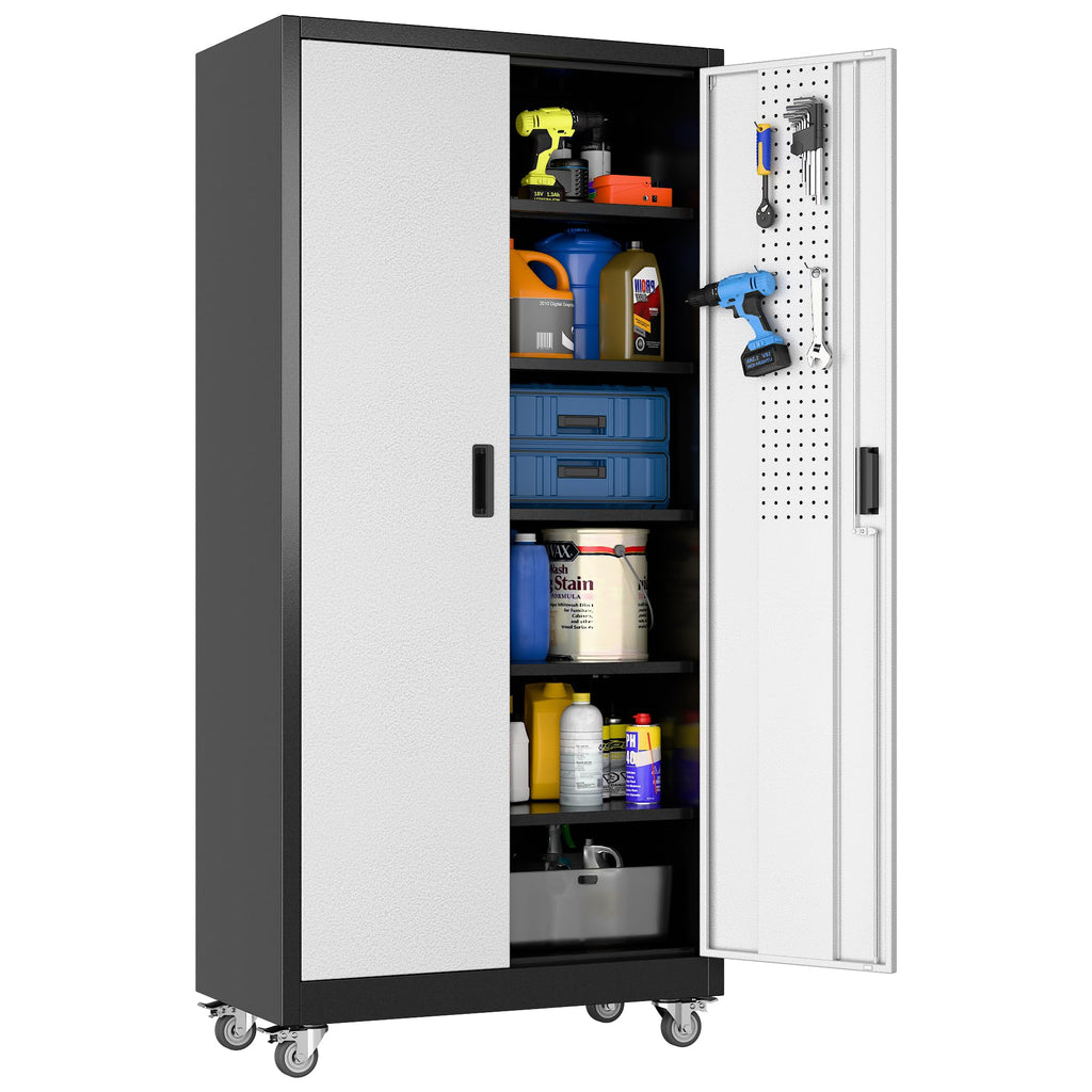 3-Drawer Rolling Tool Chest with Wheels, Pegboard and Push Handle