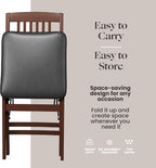 SIMPLEX Folding Wood Dining Chairs, Padded, No Assembly, 2 Pack