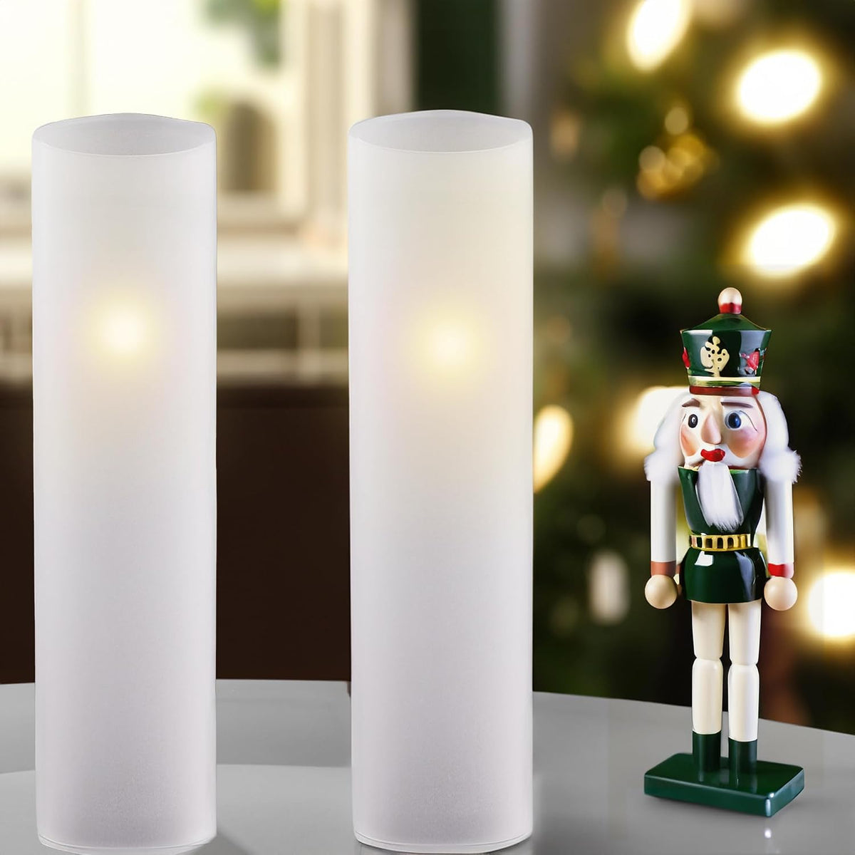 WGVI Hurricane Candle Holder Sleeve, W: 3", Ht: 14", Frosted Glass Cylinder Open Both Ends, Chimney Tube Shade, 12 Pieces