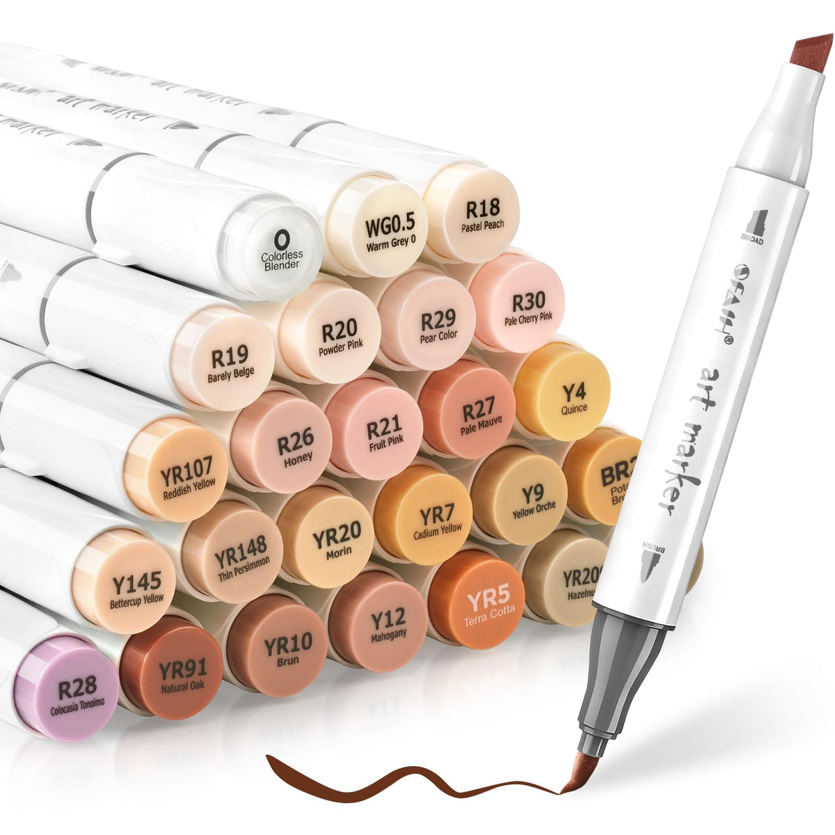 SFAIH Alcohol Markers Brush & Chisel Tip, Professional 216 Colors Set