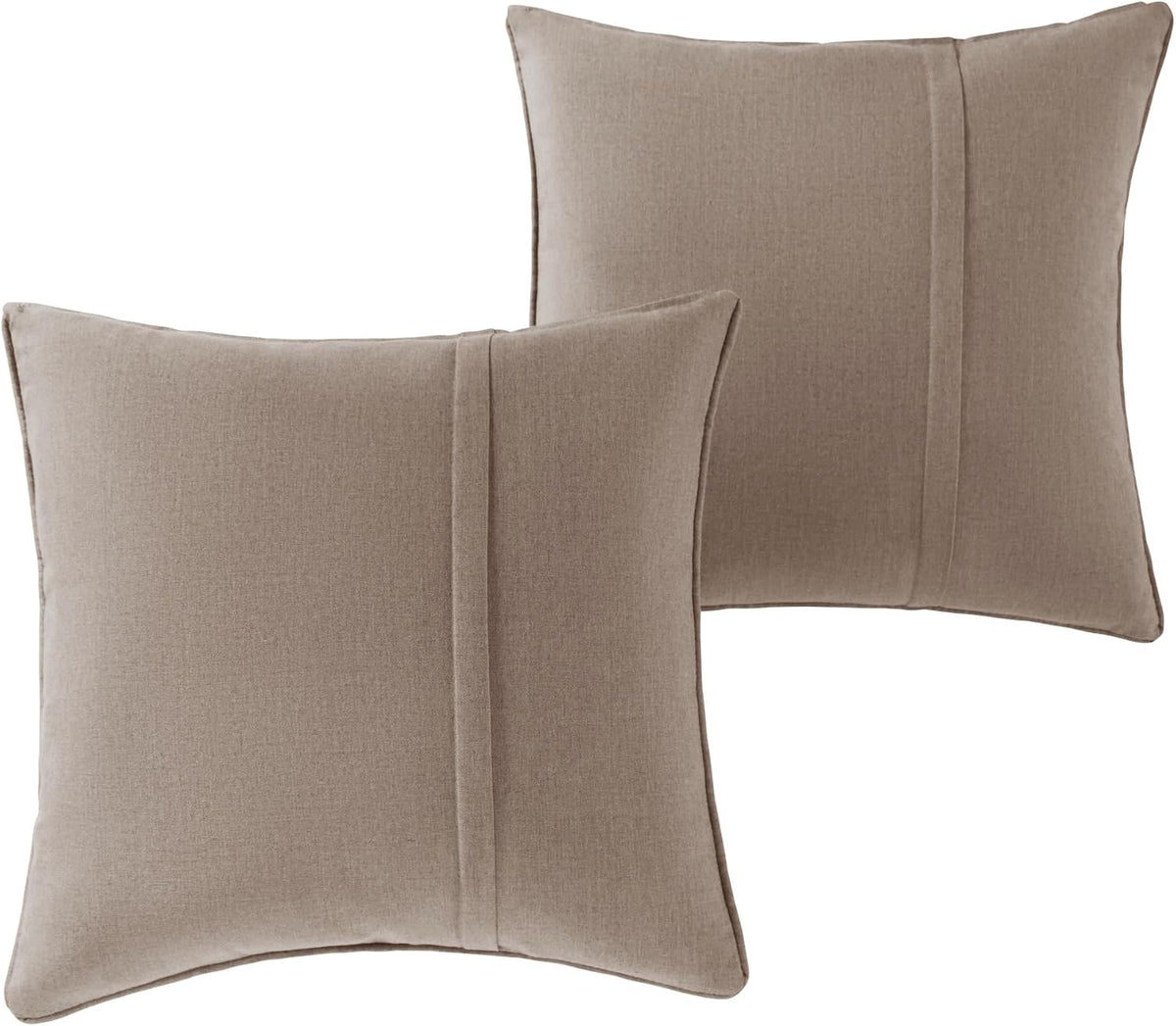 Sunbrella Outdoor Throw Pillows 20x20 Set of 2 – Corded Patio Accent Pillows with Pleated Design & Removable Zipper Covers – Weather & Fade Resistant Pillows for Patio Furniture, Cast Ash