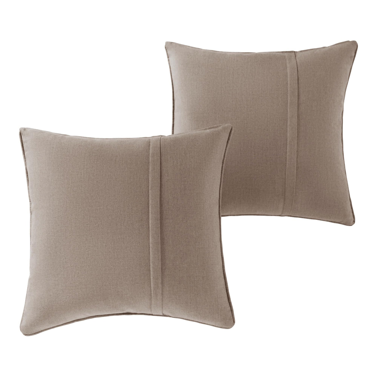 Sunbrella Outdoor Throw Pillows 20x20 Set of 2 – Corded Patio Accent Pillows with Pleated Design & Removable Zipper Covers – Weather & Fade Resistant Pillows for Patio Furniture, Cast Ash