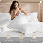 Bedsure PureWoven 100% Cotton Percale Duvet Cover King, Rope Weave, White