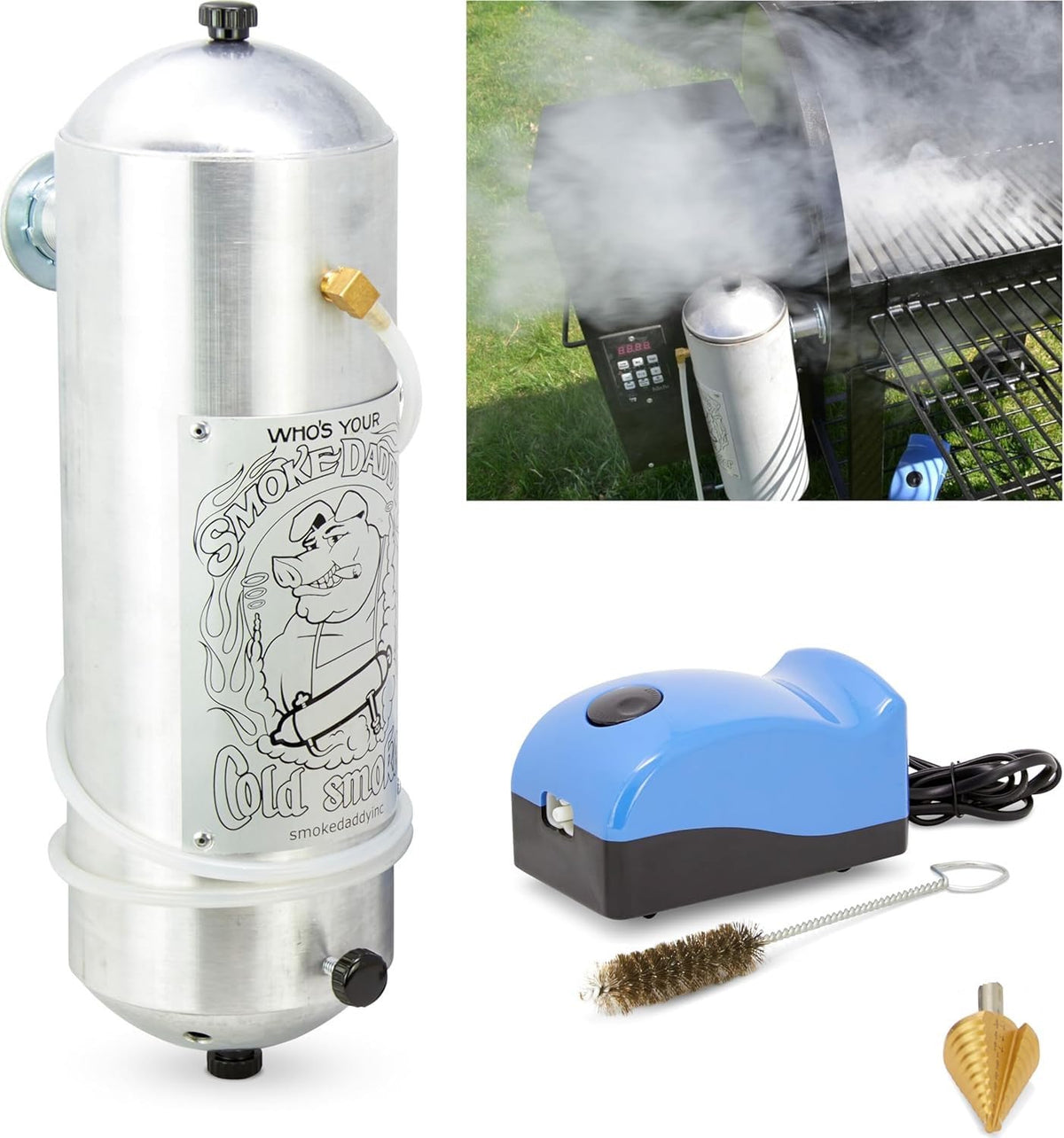 8-Inch Cold Smoke Generator – Heavy-Duty USA-Made Aluminum Body, Works with All BBQ & Pellet Grills – 45 min Burn Time