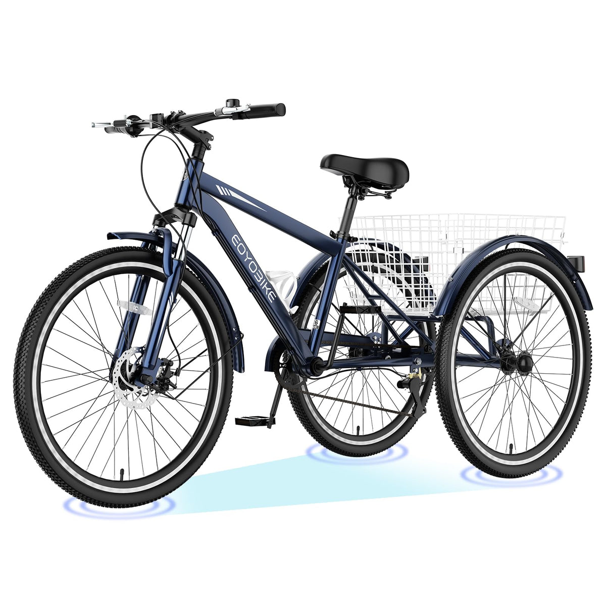 ABORON Adults Tricycle, 3 Wheels Bike for Adult, Tricycle for Adults, Double-Wall Wheel Rims, Tricycle for Women Men Exercise Outdoor Sports