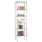 FDW | 6-Tier Wire Shelf with Wheels | 45" x 18" x 82" | Chrome