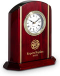 Executive Gift Shoppe | Elite Collection Firefighter Theme Personalized Rosewood Desk Clock with Gold Accents