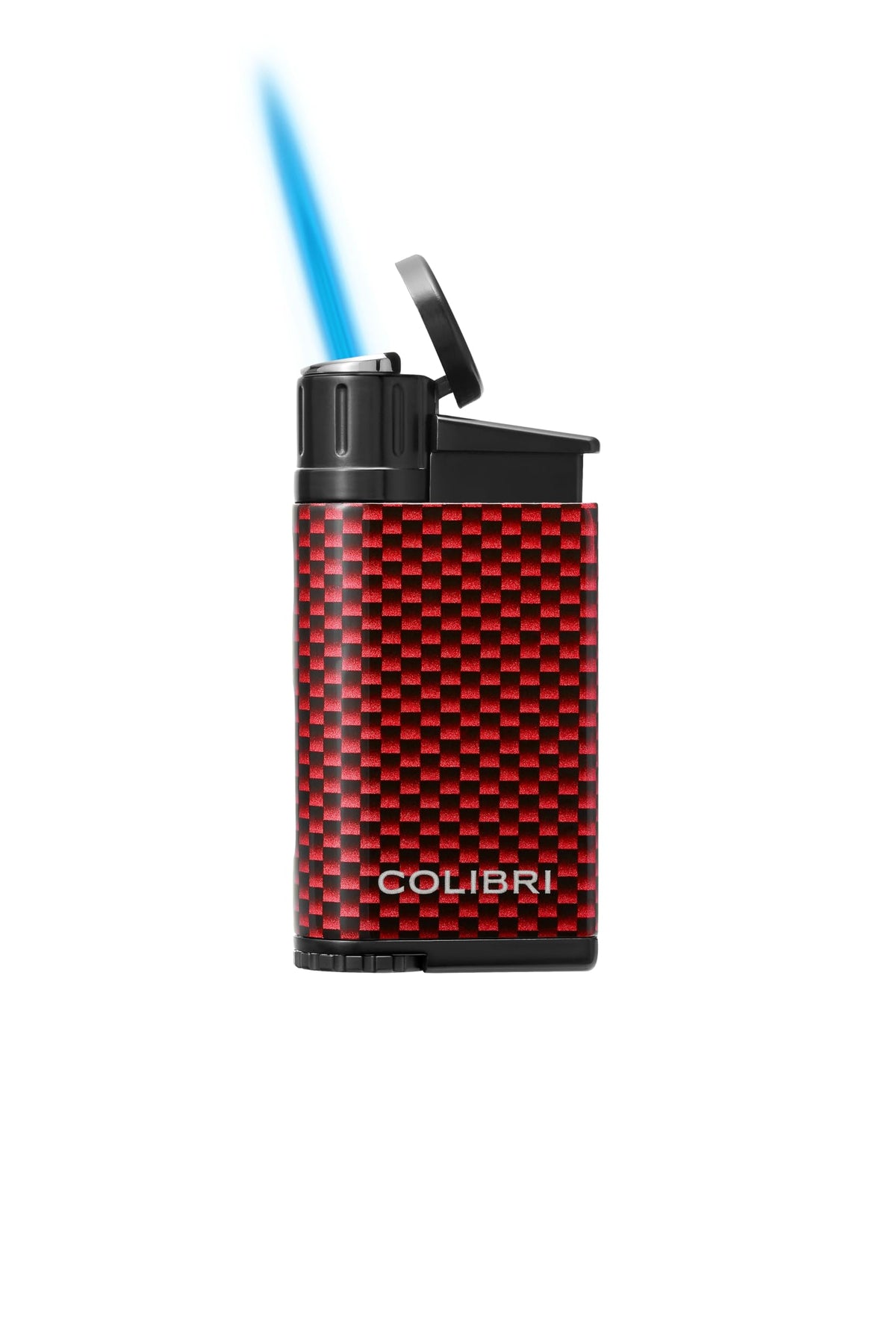 Colibri EVO Angled Single Jet Flame Refillable Butane Torch Lighter, Windproof, User-Friendly with Pachmayr Grip, Blue Fuel Window and Adjustable Flame - Sleek Design (Blue)