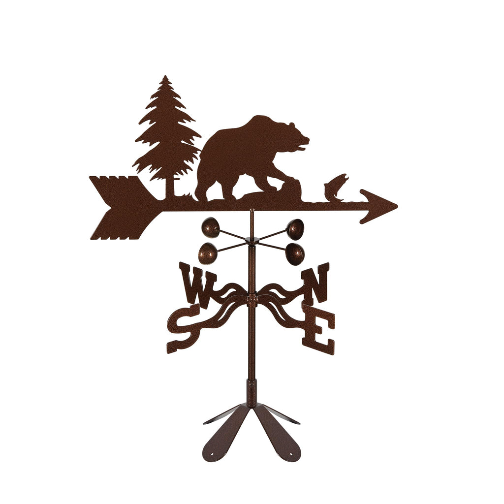EZ Vane Steel Bear Weathervane with Wind Cups — 4-Sided Mount