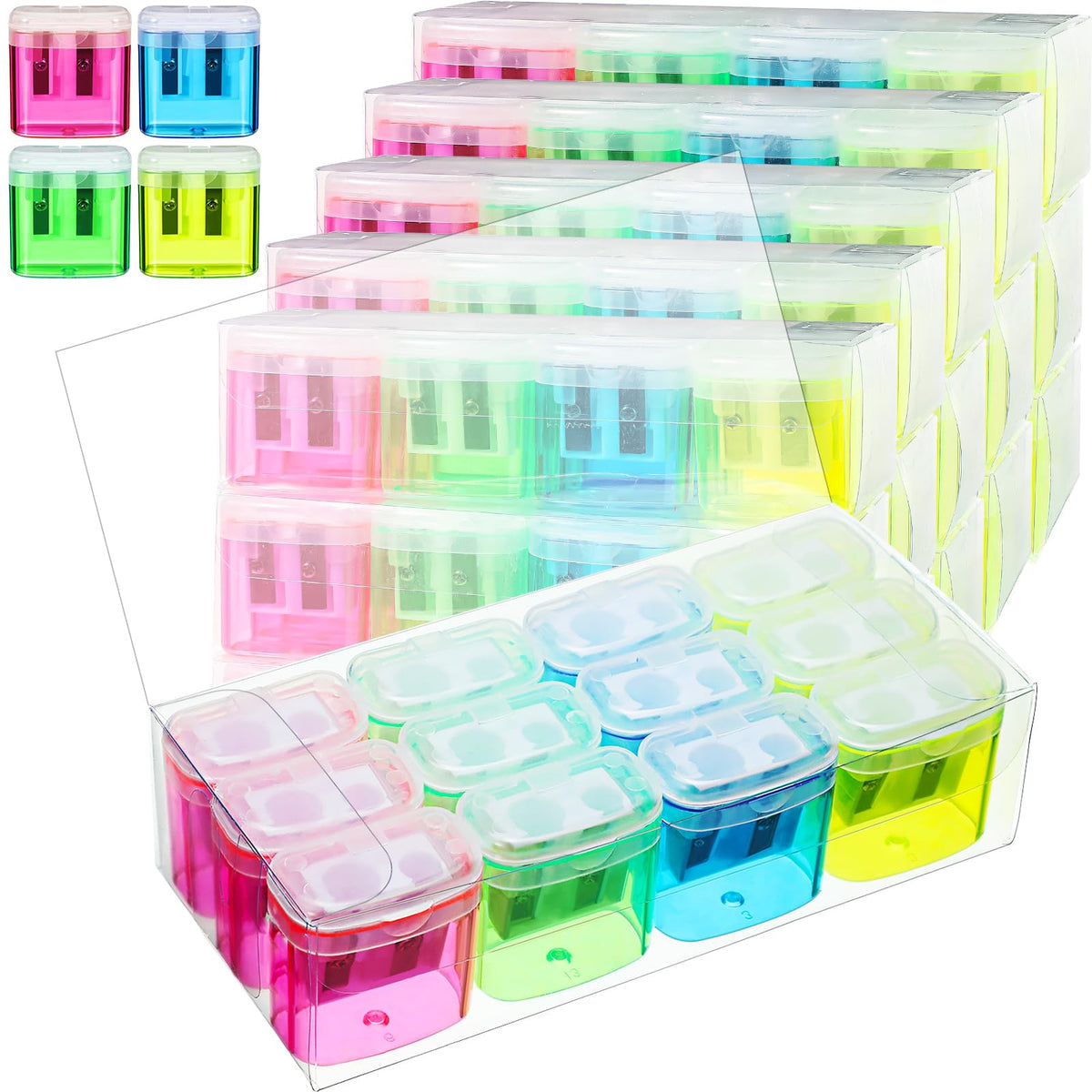Teling 660 Pcs Manual Pencil Sharpeners Bulk Dual Holes Handheld
