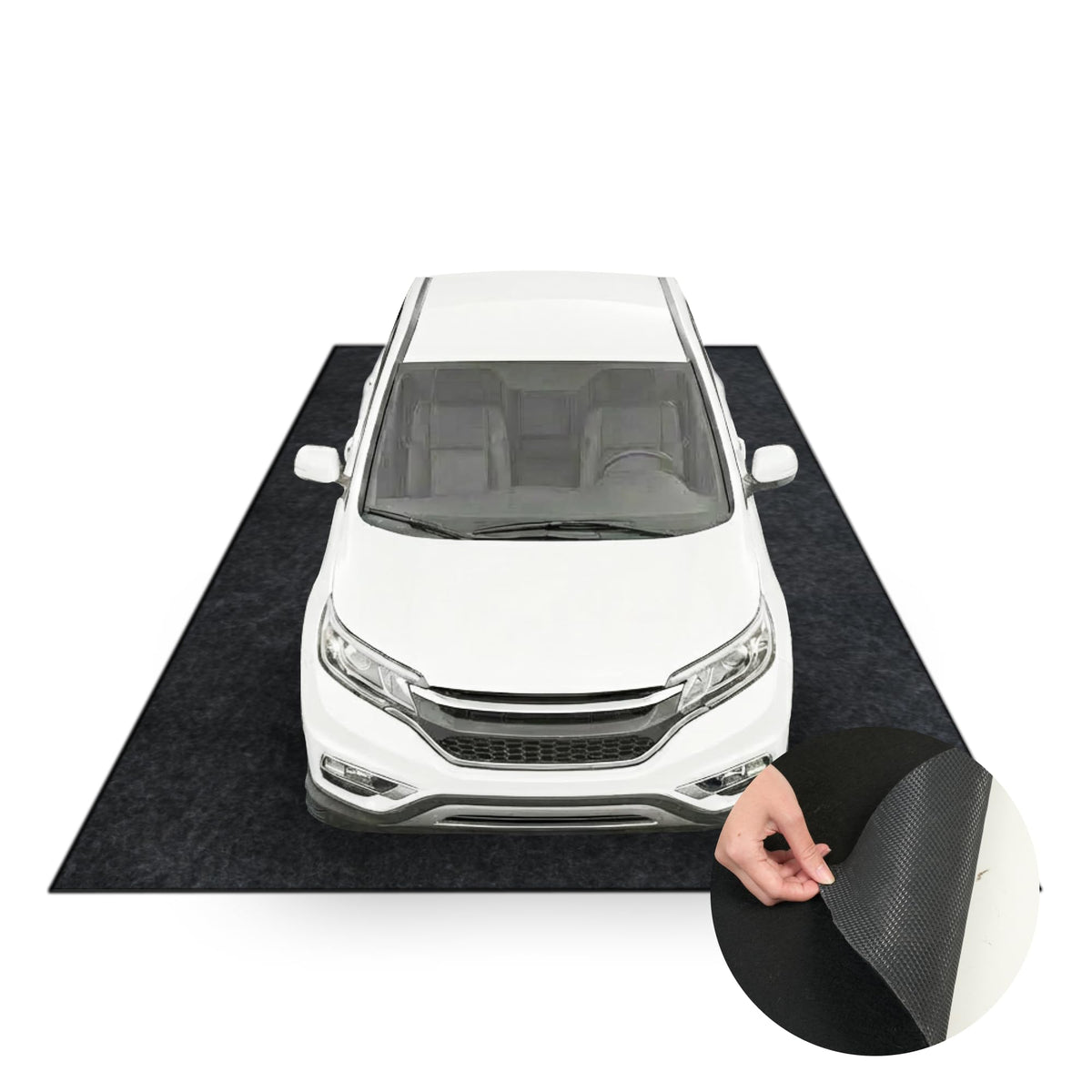 FLEXIMOUNTS 17x8 Ft Extra Large Garage Floor Mat - Waterproof Oil Absorbent Surface, Stay-in-Place Garage Flooring Roll for Under Car (Includes Double Sided Tape)