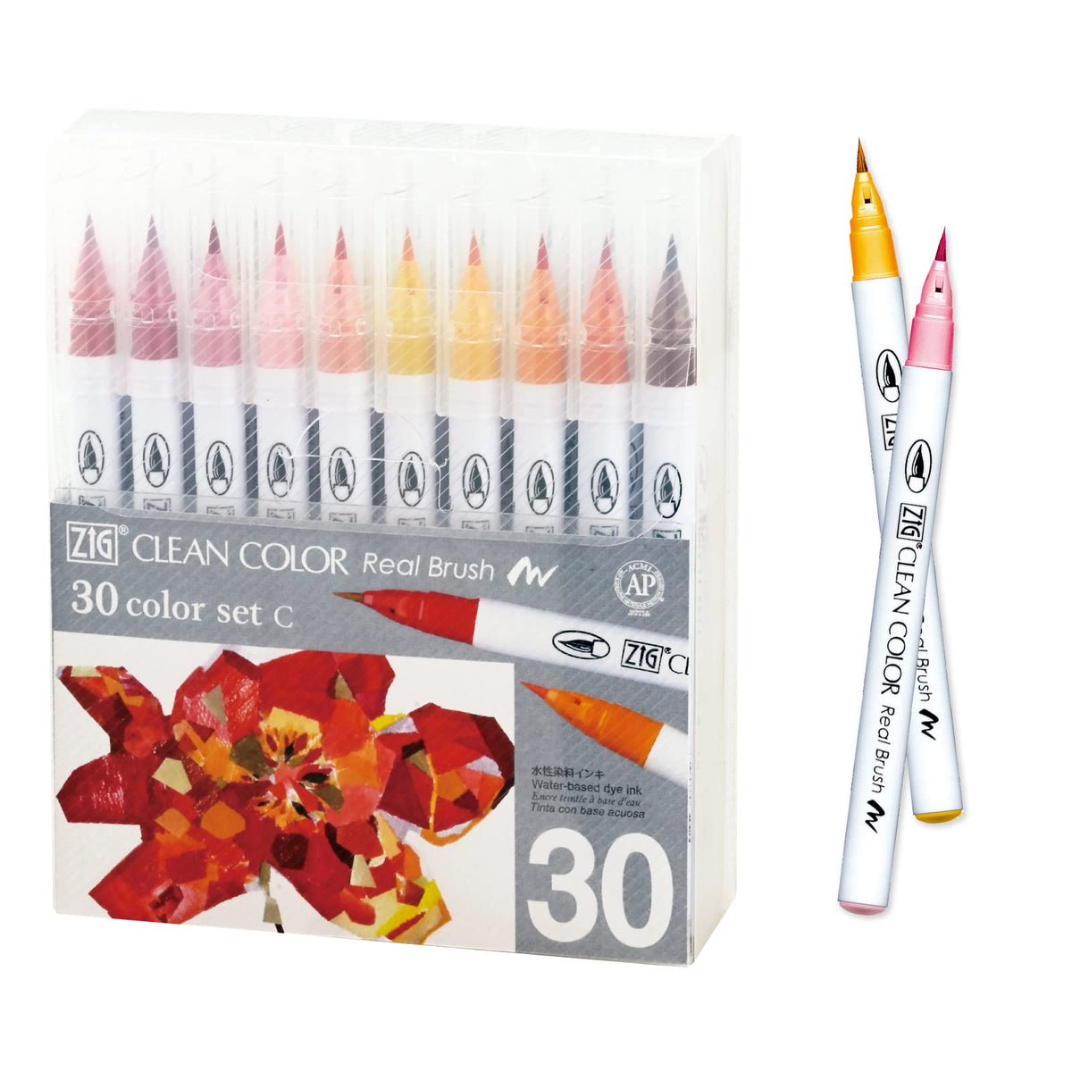 Kuretake Zig Clean Color Real Brush 120 colors set, Brush tip marker pens, for Professional and Artist, coloring, drawing, calligraphy, lettering, Made in Japan