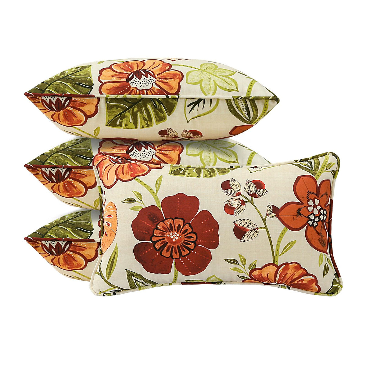 4 Pack Sunbrella Outdoor Water Repellent Throw Pillows 18x18 Inch with Insert, Decorative Square Patio Pillows for Home Garden Couch Balcony, Canvas Camel