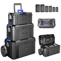 AIRAJ 3 In 1 Rolling Tool Box with Wheels, Stackable Tool Box,17 +19 +21 In