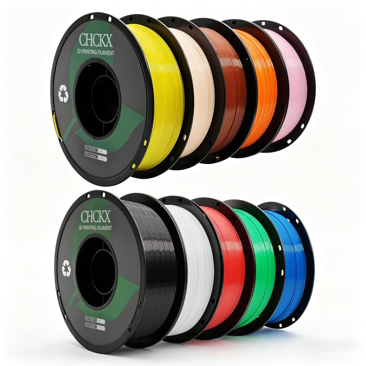 16Rolls PETG Filament Bundle Filament Bulk 1KG 1.75 mm Multicolor
