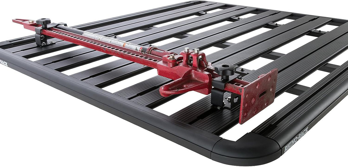 Rhino-Rack Hi-Lift Jack Mount Brackets, Top Mount, Carry Your Farm Jack/Hi Lift Jack on Your Pioneer Platform, Strong Powder Coated Steel, 2 Brackets (43219)
