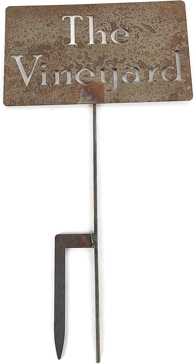 Funny Garden Stake 20 to 33 Inches Tall (The Vineyard, Large 28" Tall)