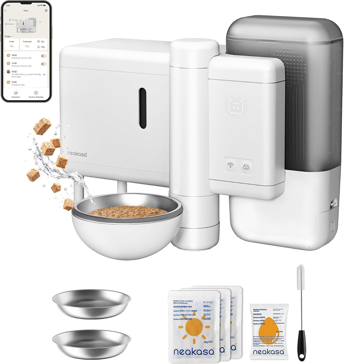 Neakasa Riko Automatic Wet Food Cat Feeder for Freeze-Dried Cat Food, White