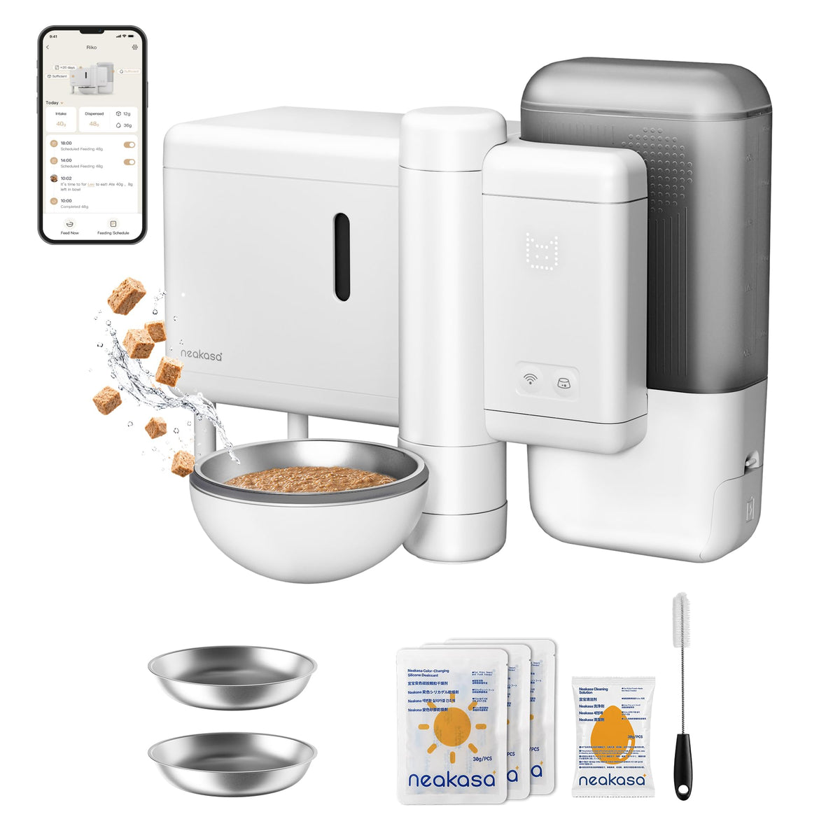 Neakasa Riko Automatic Wet Food Cat Feeder for Freeze-Dried Cat Food, Grey