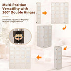 4 Panel Photo Room Divider, Folding Privacy Screen Decorative, White