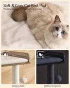 FourFurPets 43.7" Modern Cat Tree for Large Cats, Quick One‑Person Assembly