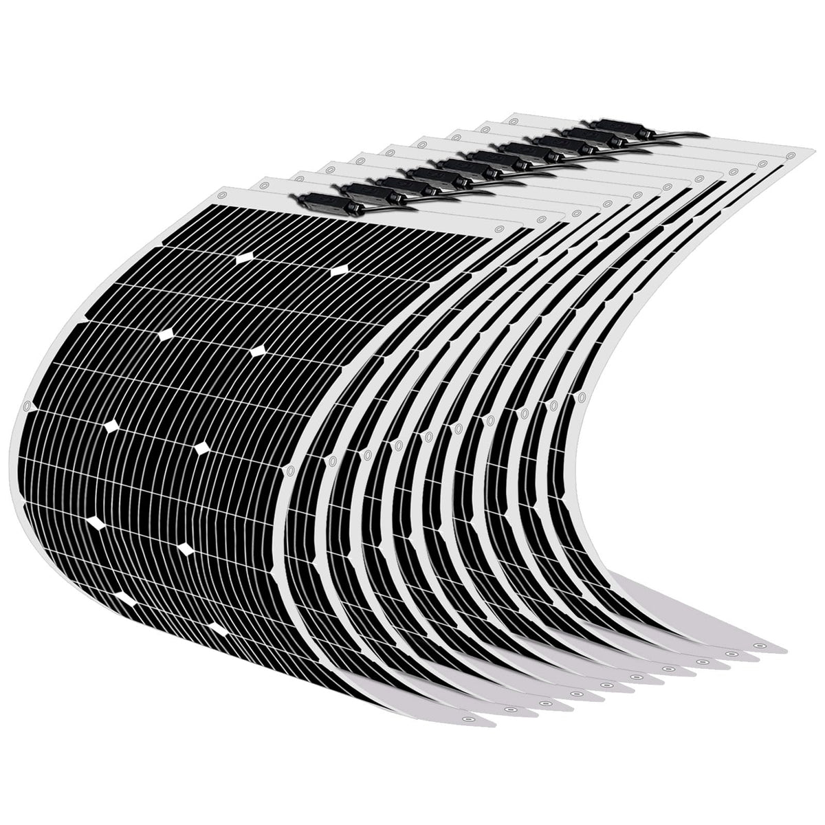 3pcs 100W Solar Panel Flexible 18V, (300W) Solar Module Ideal for Garden House, Camping, Motorhome, Uneven Surface