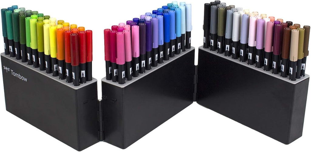 Tombow 56179 Dual Brush Pen Art Markers, 108 Color Set + Marker Case