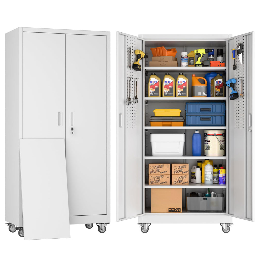 3-Drawer Rolling Tool Chest with Wheels, Pegboard and Push Handle