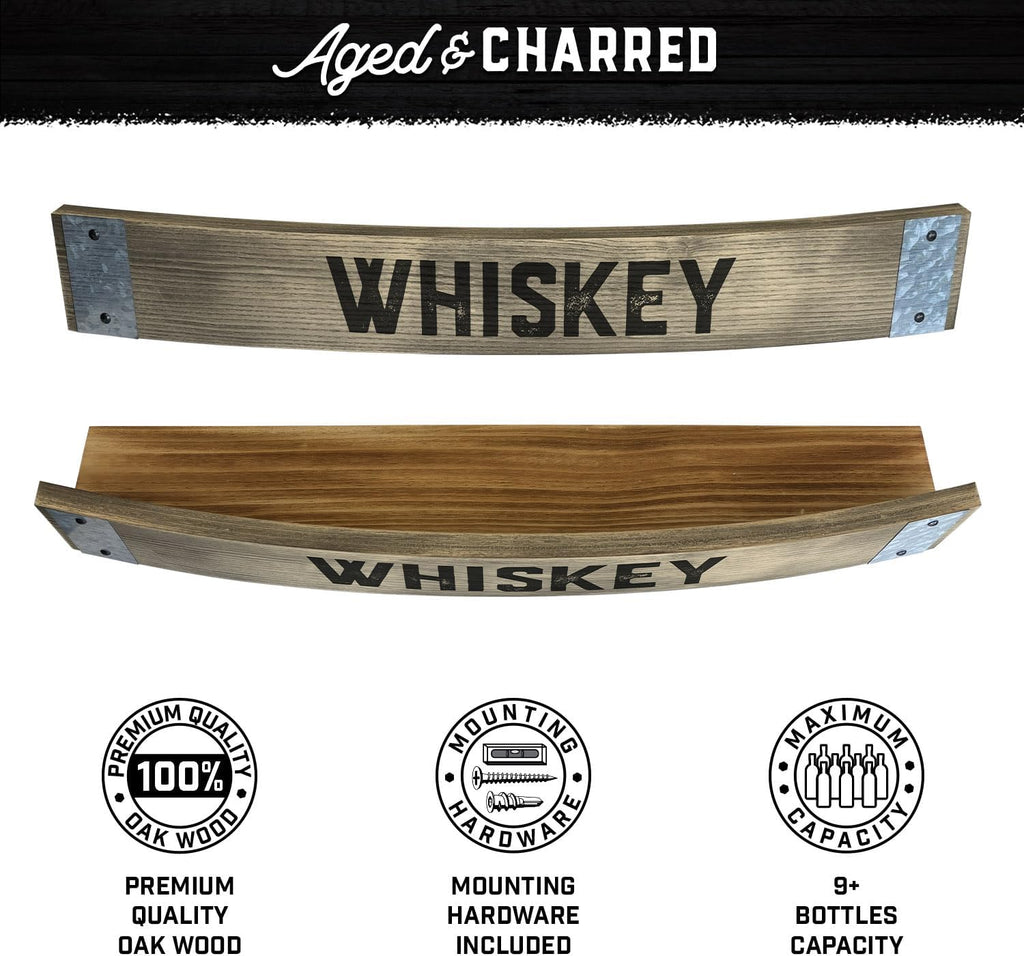 Aged & Charred Whiskey Barrel Shelf