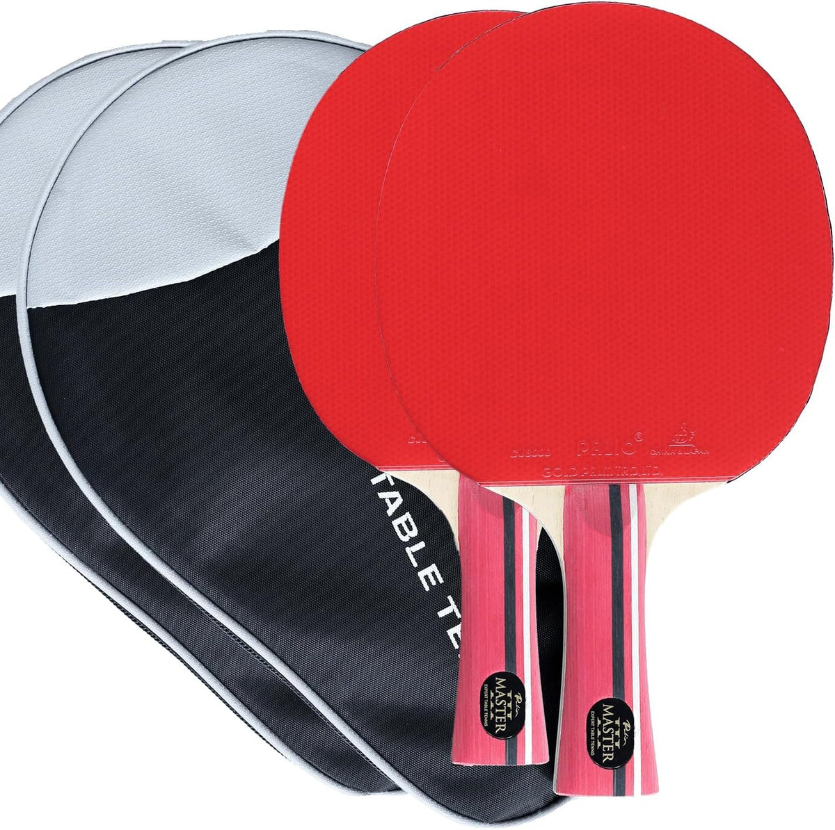 Palio Master 3.0 Table Tennis Bat & Case | ITTF-Approved Intermediate Ping Pong Racket | Allround Speed, Spin and Control