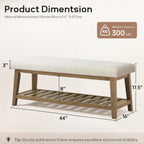 Zihanhome Entryway Shoe Bench, End of Bed Bench,Upholstered Bench(Beige)