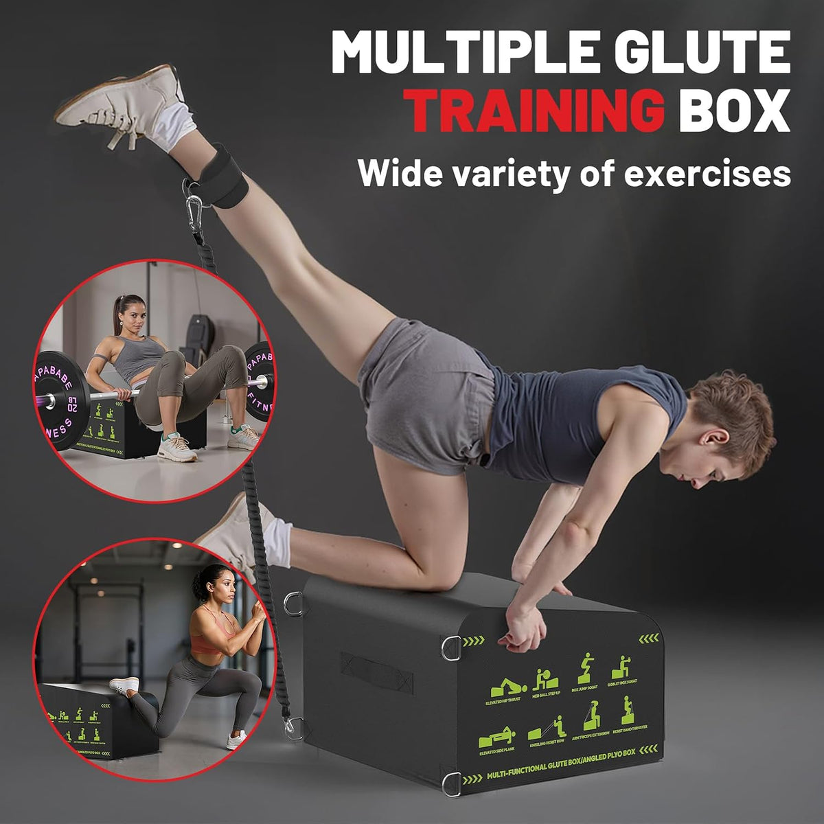 Hip Thrust Box Multifunctional Angled Glute Box for Hip Strength Ab Workout