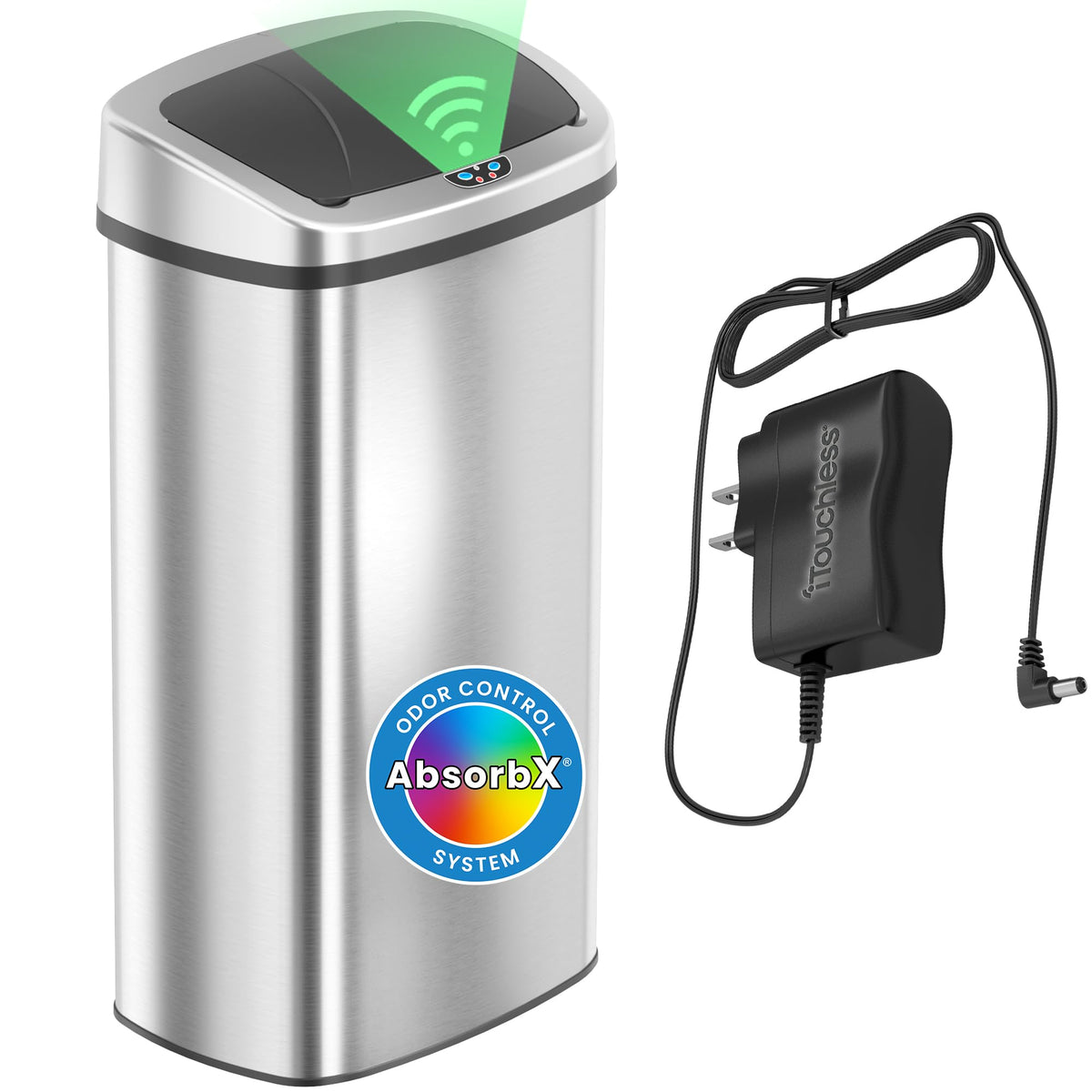 iTouchless Patented Large 24 Gallon Motion Sensor Trash Can | Odor Filter
