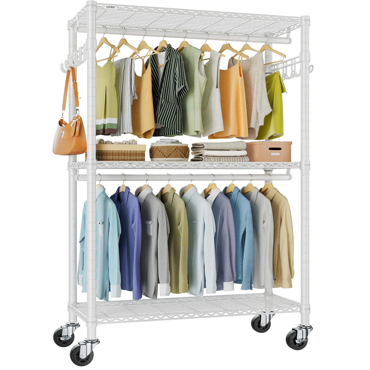 VIPEK R2 Plus Clothes Rack Heavy Duty Rolling Closet for Hanging Clothes