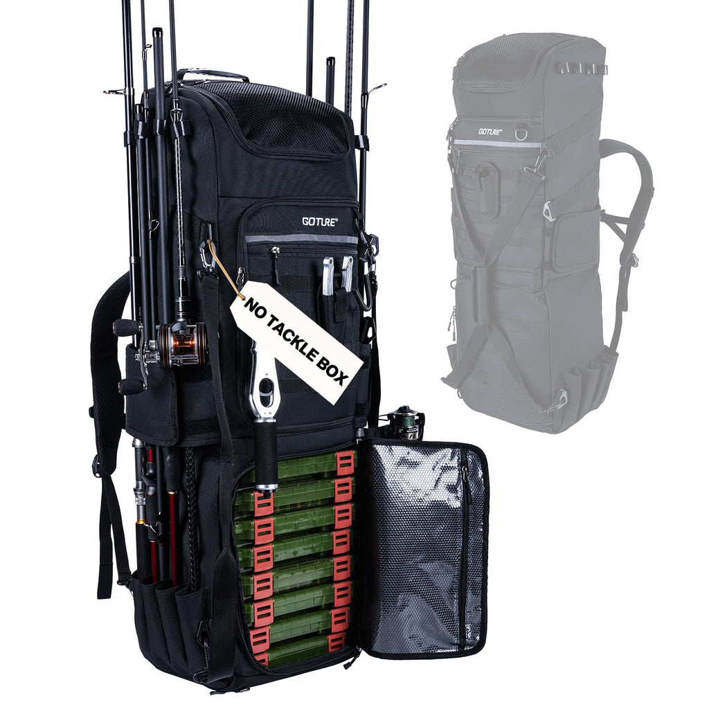 Goture 61L Large Fishing Backpack Tackle Bag, 3-Layer without Box