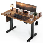 Claiks Electric Height Adjustable Standing Desk, 48x24 Inch, Deep Black