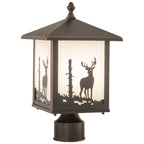 VAXCEL Yosemite 1L Bronze Rustic Outdoor Tree Post Light White Glass