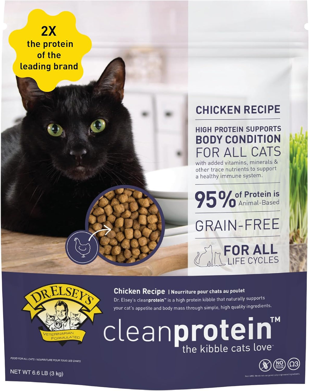Dr. Elsey's cleanprotein Chicken Cat Kibble 6.6 lb. Bag