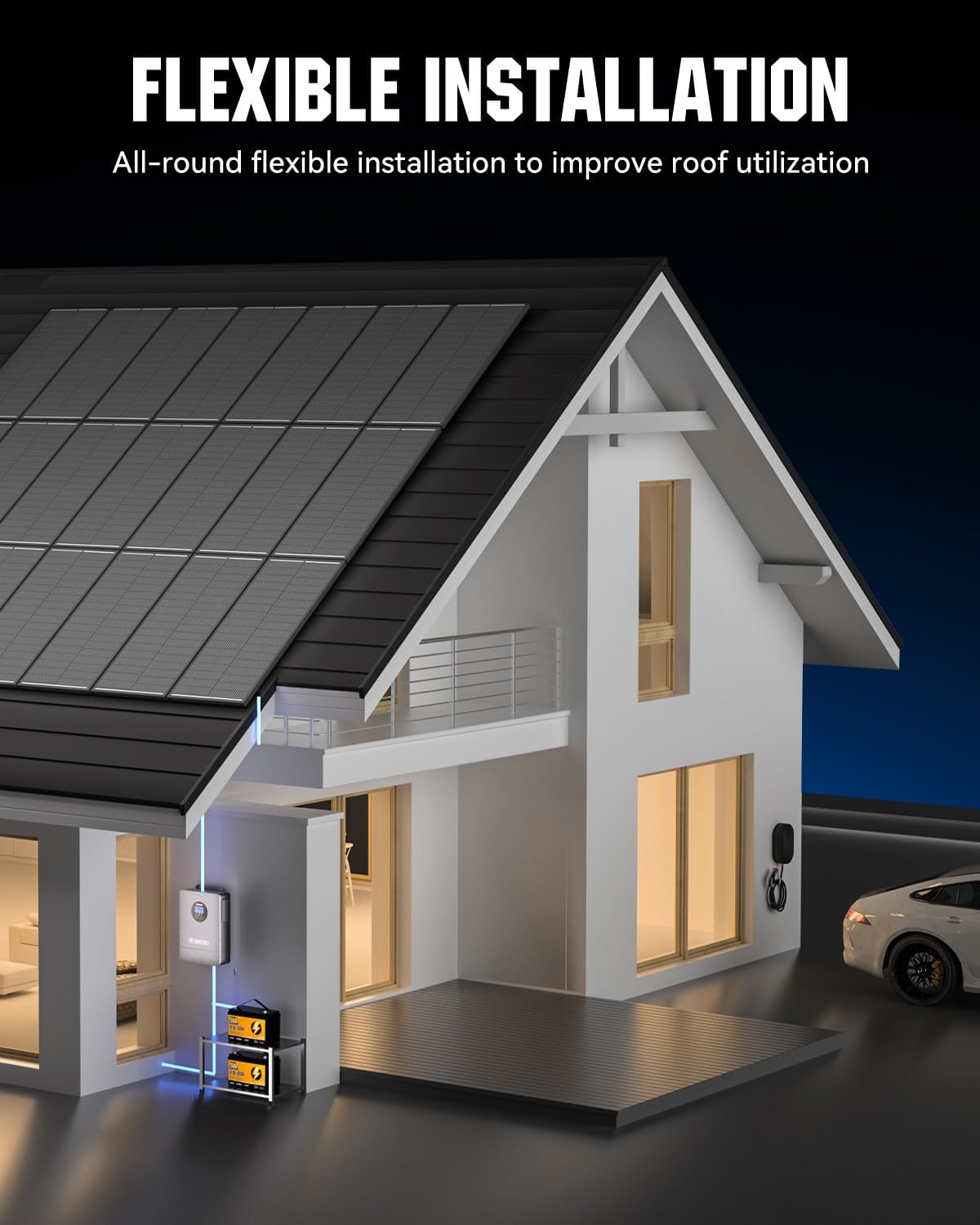 N-Type 18BB 100W Solar Panel, 12V 100 Watt Solar Panel 2 Pack