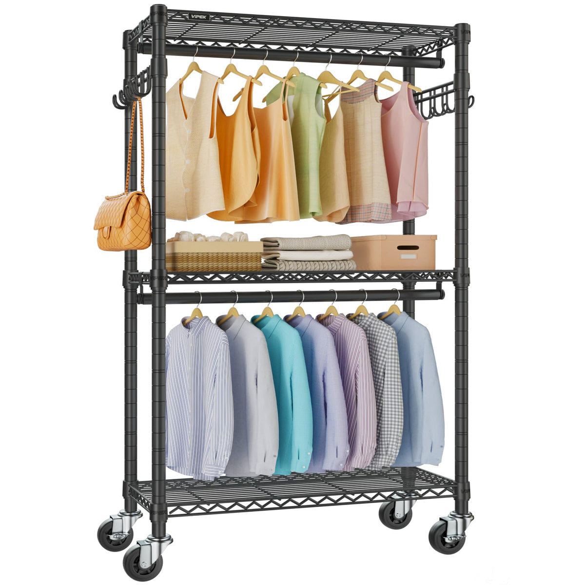 VIPEK R2 Plus Clothes Rack Heavy Duty Rolling Closet for Hanging Clothes