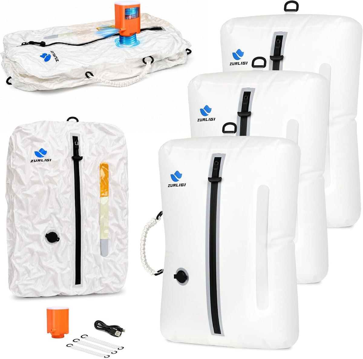 Zurligi Vacuum Travel Bags with Pump, Anti-rip Waterproof Compression Bag
