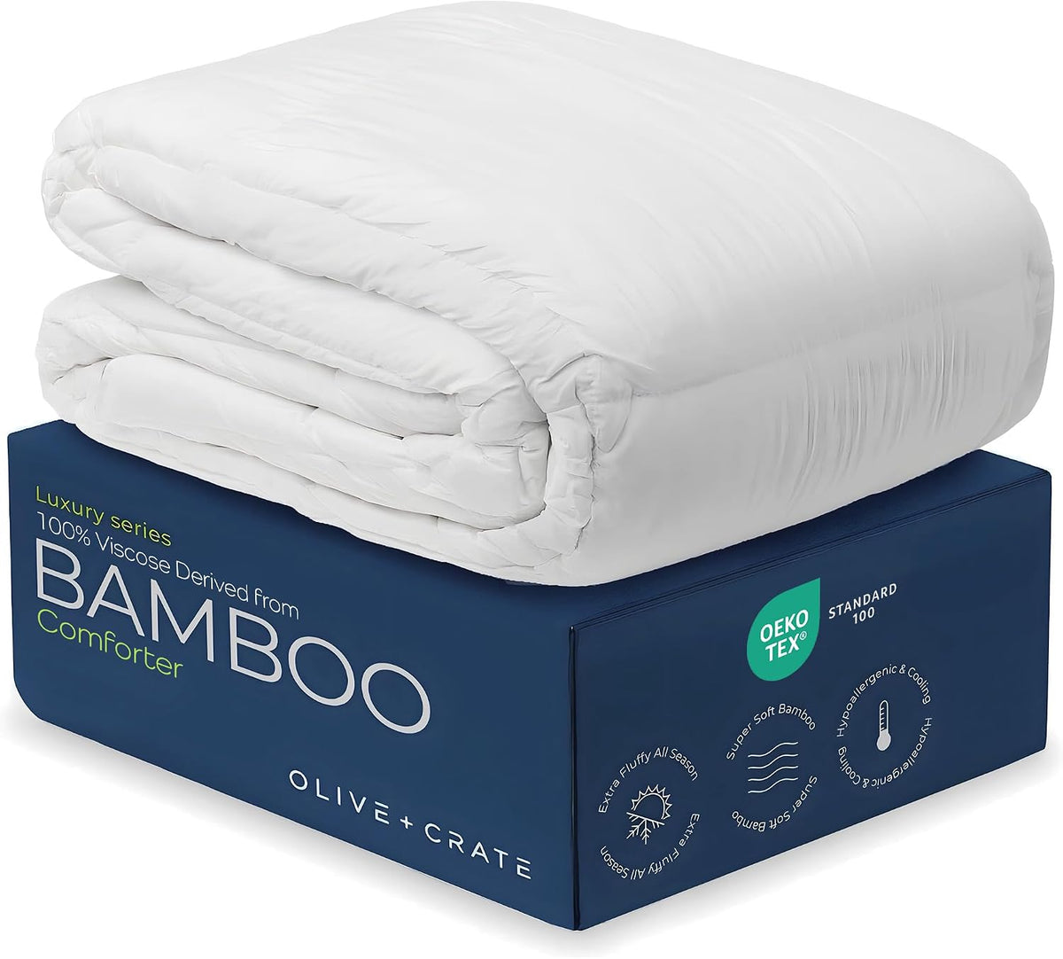 Olive + Crate Bamboo Comforter - Queen Size Duvet Insert, 88"x90"