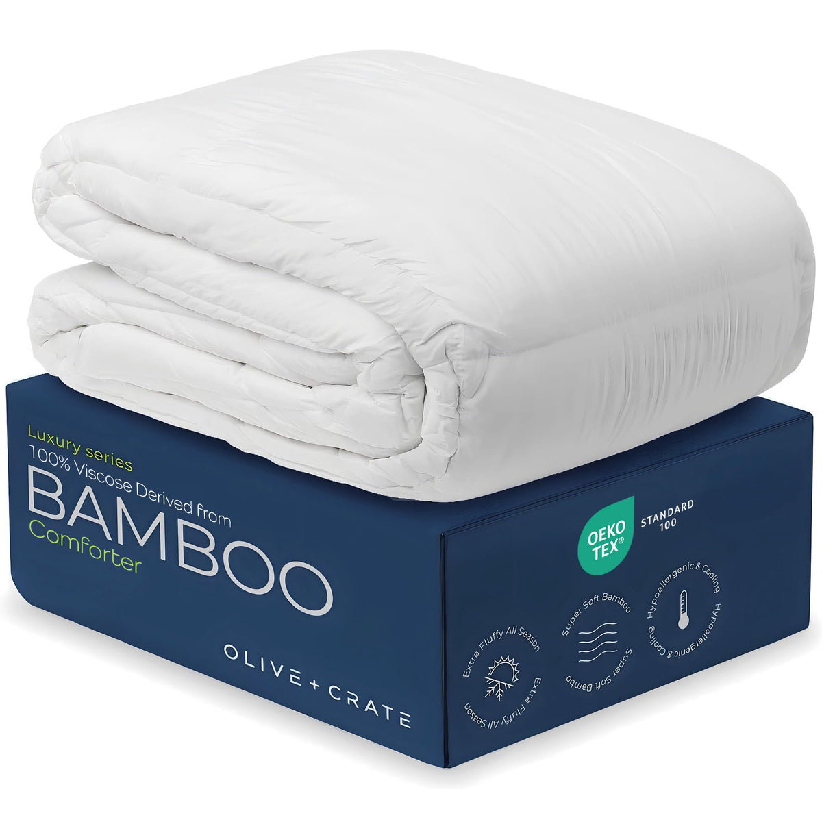 Olive + Crate Bamboo Comforter - Queen Size Duvet Insert, 88"x90"